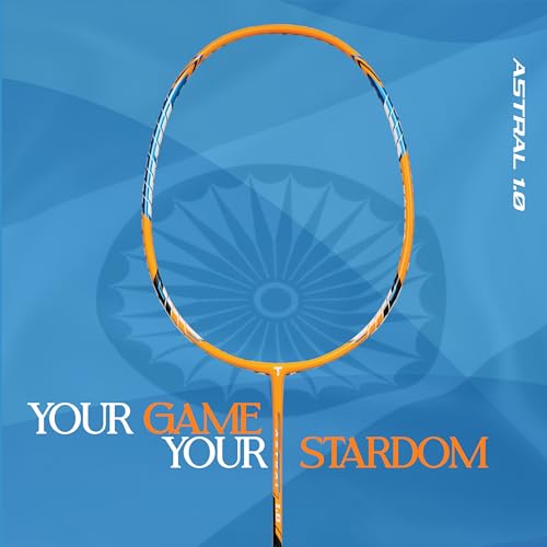 TANSO Astral 1.0 Composite Strung Badminton Racquet with Free Full Racquet Cover (90 Grams, Jointless, High Strength Aluminium Frame, Carbon Fibre Shaft, 24 Lbs Tension) - Image 2