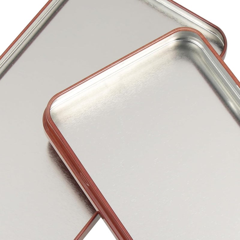 4pcs Tempered Glass Screen Protector Storage Box Tinplate Organizer with Lid Portable Sundry Phone Glass Screen Case Wood Grain Color - Image 4
