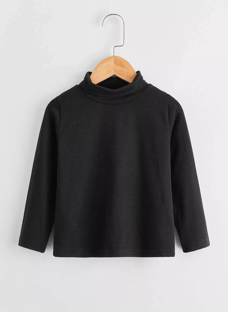 Toddler Boys Solid High Neck Tee  - Image 1