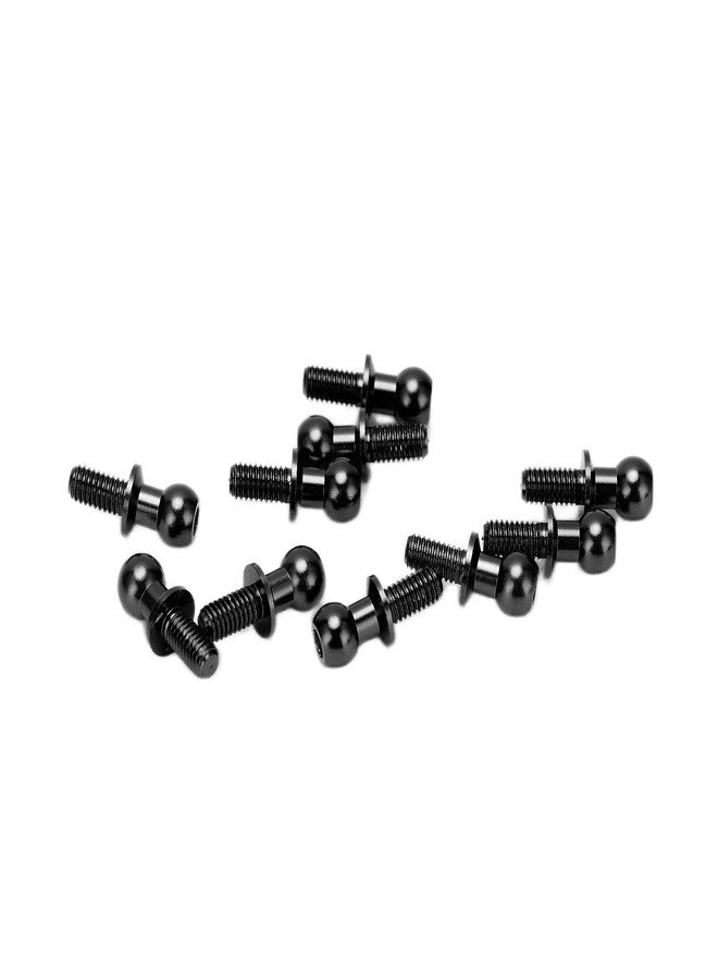 Dilwe 10pcs RC Aluminum Alloy Ball Link Track Rod Ball Screw Link Rod Shock Absorber End Compatible with TT01 TT02 RC Car(Black) - Image 4