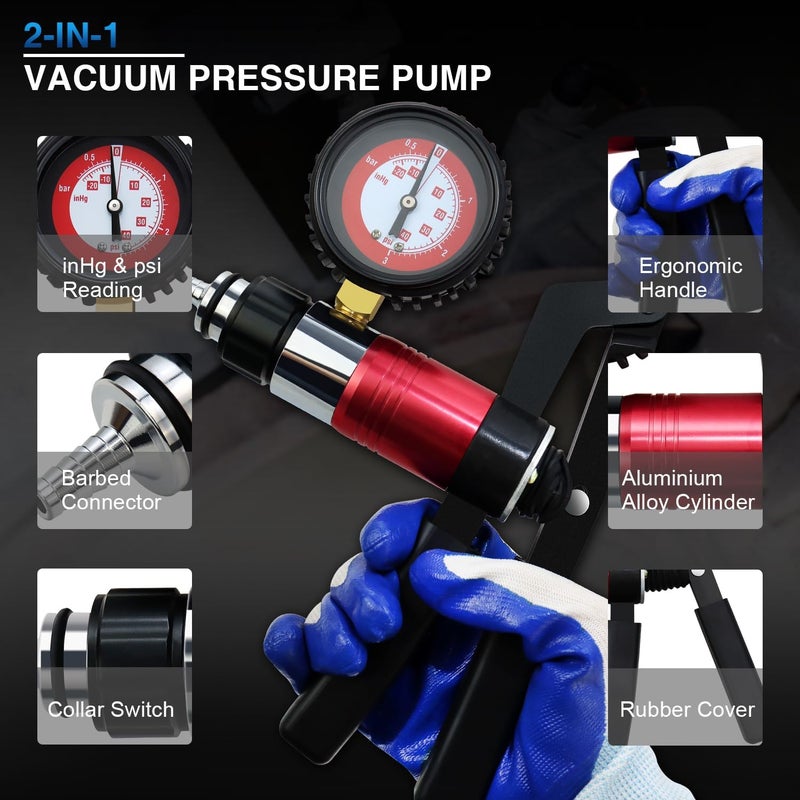 YSTOOL Hand Held Vacuum and Pressure Pump Tool Kit - Image 4