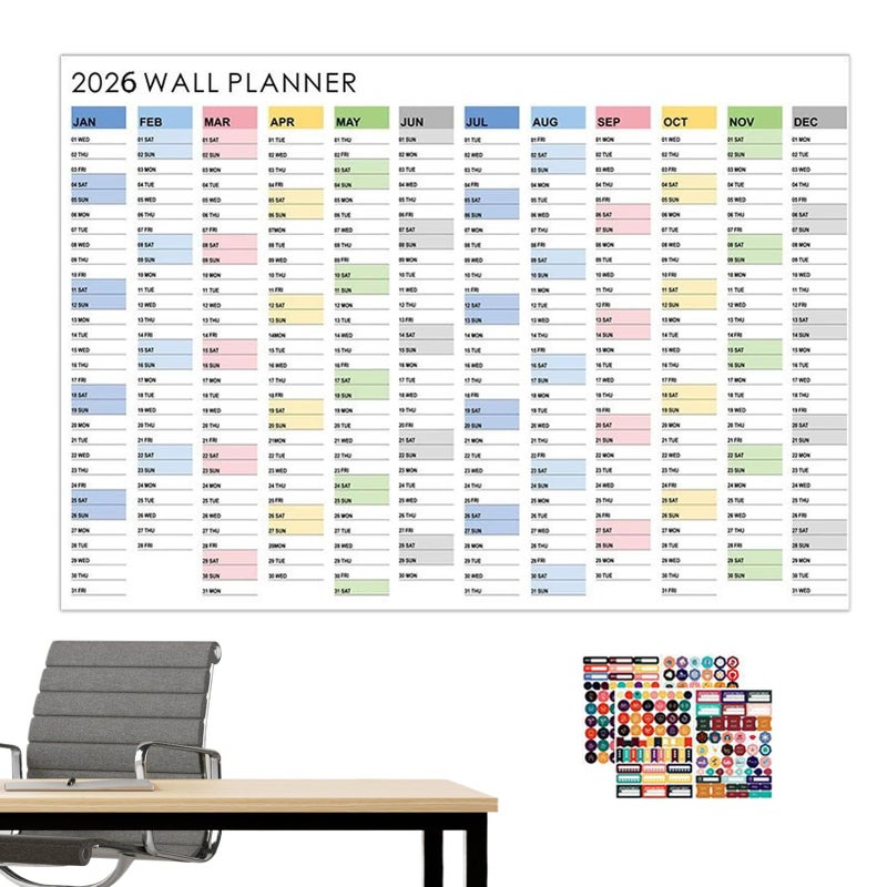 تقويم حائط 2026 - 12 شهرًا - ديكور جمالي للمنزل للمكتب وغرفة المعيشة والمكتبة والتخطيط - Image 2