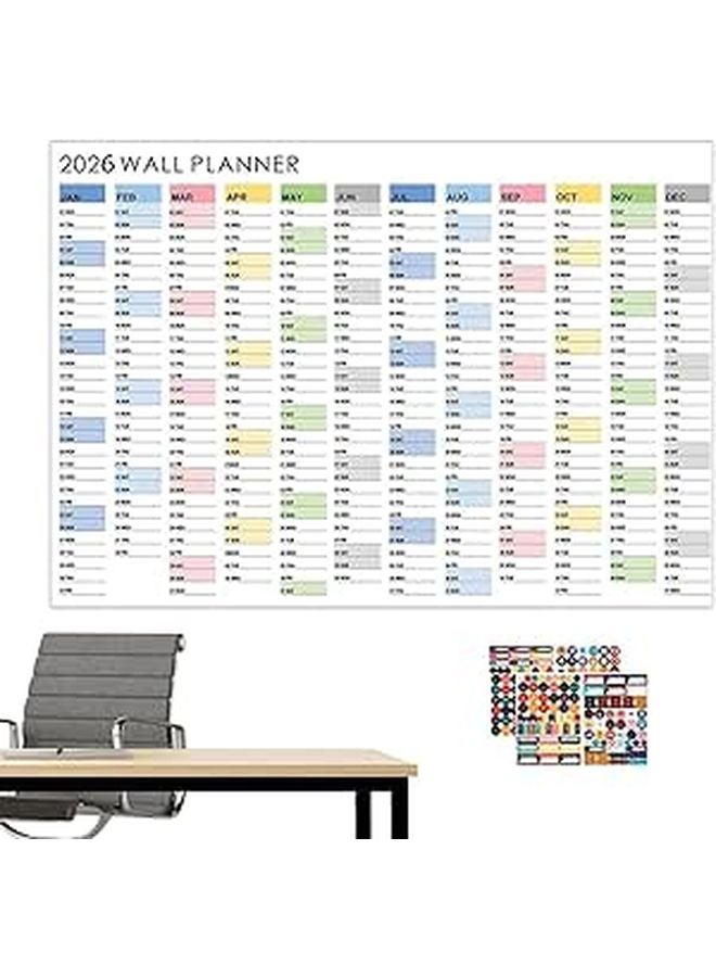 تقويم حائط 2026 - 12 شهرًا - ديكور جمالي للمنزل للمكتب وغرفة المعيشة والمكتبة والتخطيط - Image 1