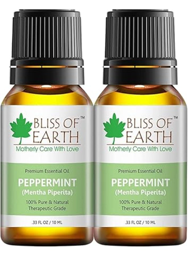 BLISS OF EARTH Peppermint Essential Oil 2x10ml - Image 1