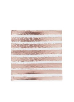 Hootyballoo Rose Gold Striped Paper Napkins 165x165mm 16/Pack 