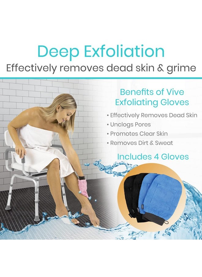 Exfoliating Mitts For Body (4 Pack)Scrub Gloves With Soapsaver Pocketbody Exfoliate Shower Dead Skin Removerdeep Microdermabrasion Exfoliator For Kerastosis Pilarispremium - pzsku/ZFB9C70AA1DE19A219609Z/45/_/1707899436/207e2f9f-19b1-4bd3-97fa-5ee06c22d41e