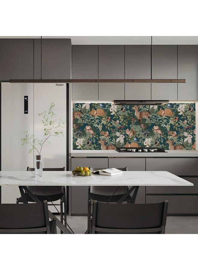 الأزرق جي دبليو ورق الحائط الأرنب الفرنسي الرجعي ورق الحائط اللزج الذاتي - Image 4