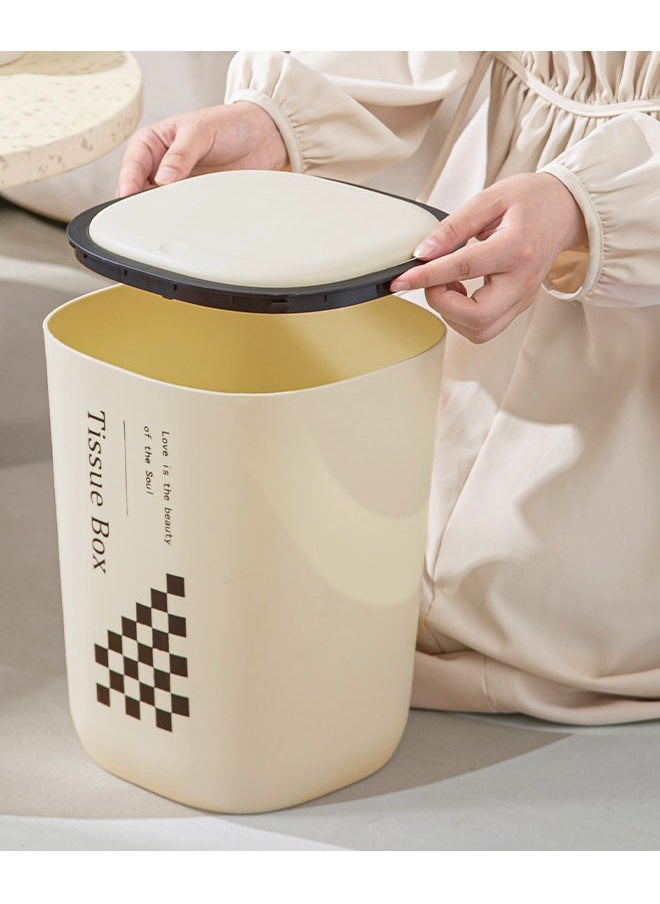 NKX Sleek Push-Type Lidded Trash Can for Home  - Image 2