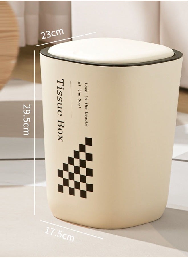 NKX Sleek Push-Type Lidded Trash Can for Home  - Image 1