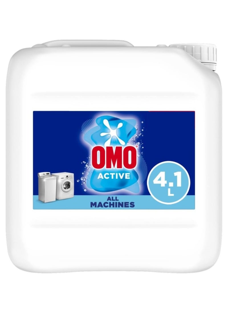 Omo - Liquid Laundry Detergent, Active, up to 100% stain removal in just one wash, 4.1L - Image 1