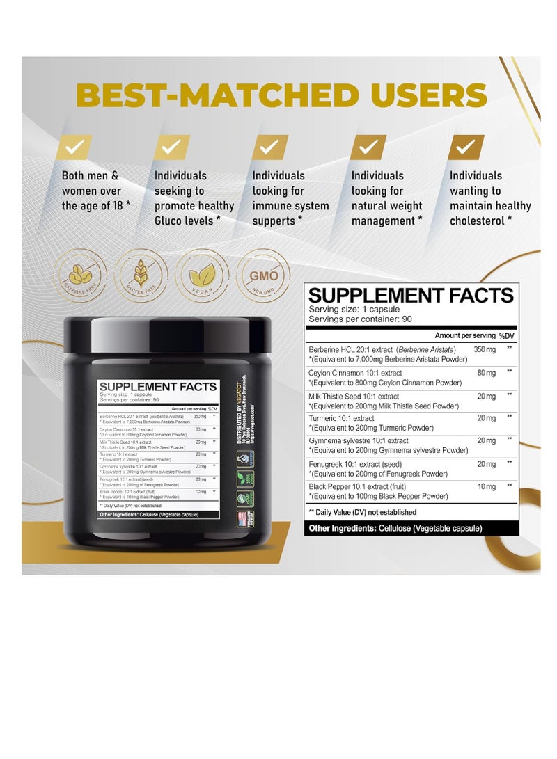 VEGATOT Berberine 8700mg 90 caps - Image 2