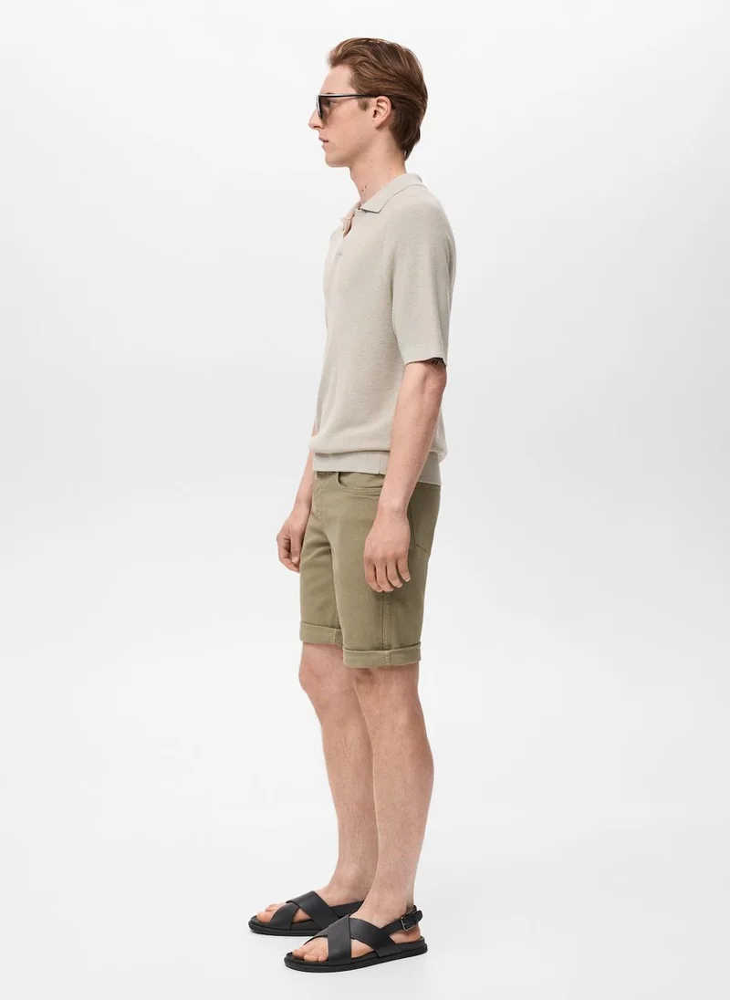 Mango Man  Slim-Fit Denim Bermuda Shorts for Men | Best Price UAE