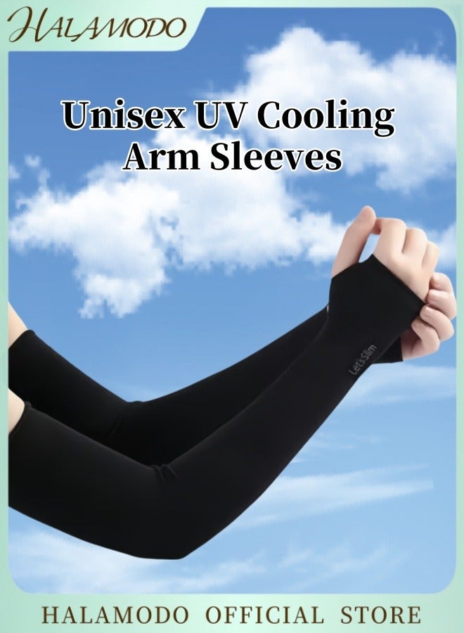 هالامودو أكمام أذرع تبريد الأشعة فوق البنفسجية للجنسين، غطاء حماية من أشعة الشمس فوق البنفسجية، أكمام أذرع مرنة بدون درزات مصنوعة من قماش مريح وجيد التهوية لركوب الدراجات والجولف وساعات طويلة من الرياضة تحت أشعة الشمس - Image 1