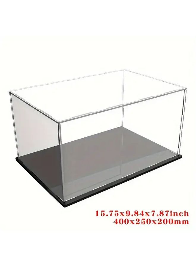 16x10x8 Inch Clear Acrylic Display Case Box With Matte Black Base For Action Figures Collectibles Memorabilia Figurines Model - Image 1