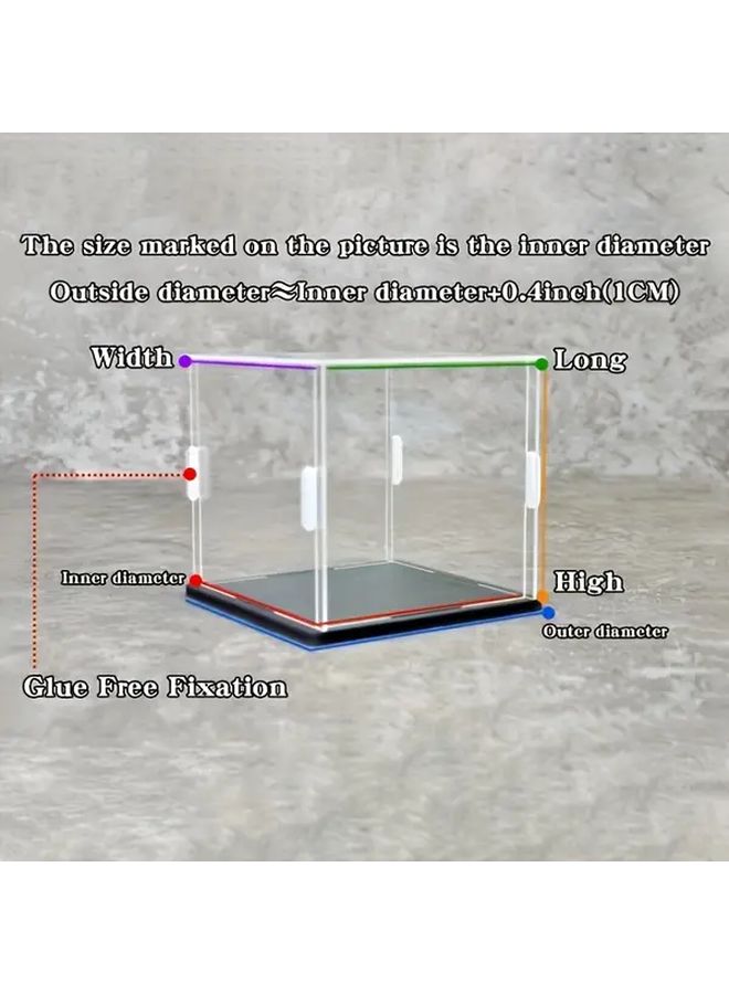 16x10x8 Inch Clear Acrylic Display Case Box With Matte Black Base For Action Figures Collectibles Memorabilia Figurines Model - Image 3