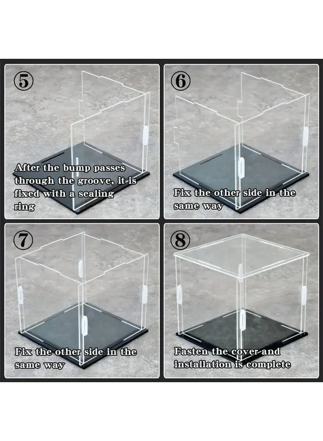 16x10x8 Inch Clear Acrylic Display Case Box With Matte Black Base For Action Figures Collectibles Memorabilia Figurines Model - Image 5