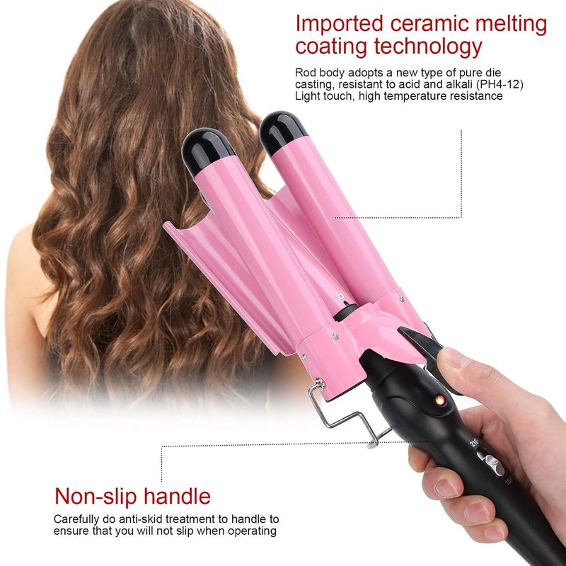 klarako Hair Curler, 3 Barrel Curling Iron Wand Hair Curler Mermaid Hair Curling Irons Irons Crimper Hair Styling Tool For For For Home Salon Use(22Mm) - Image 2