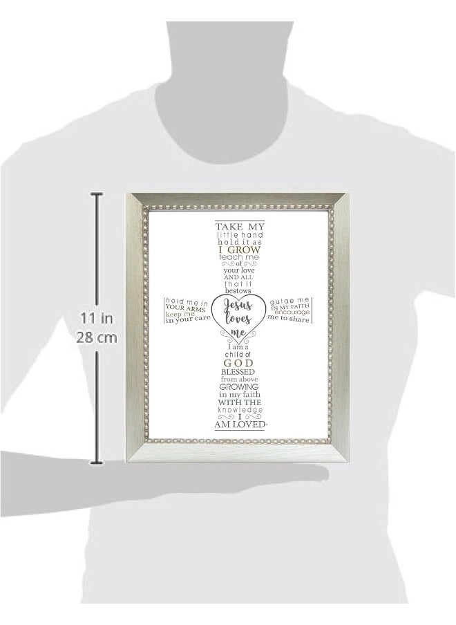 The Grandparent Gift Co. The Grandparent Gift Co. Jesus Loves Me Frame for Baby's Baptism or Christening, Silver Frame  - Image 3