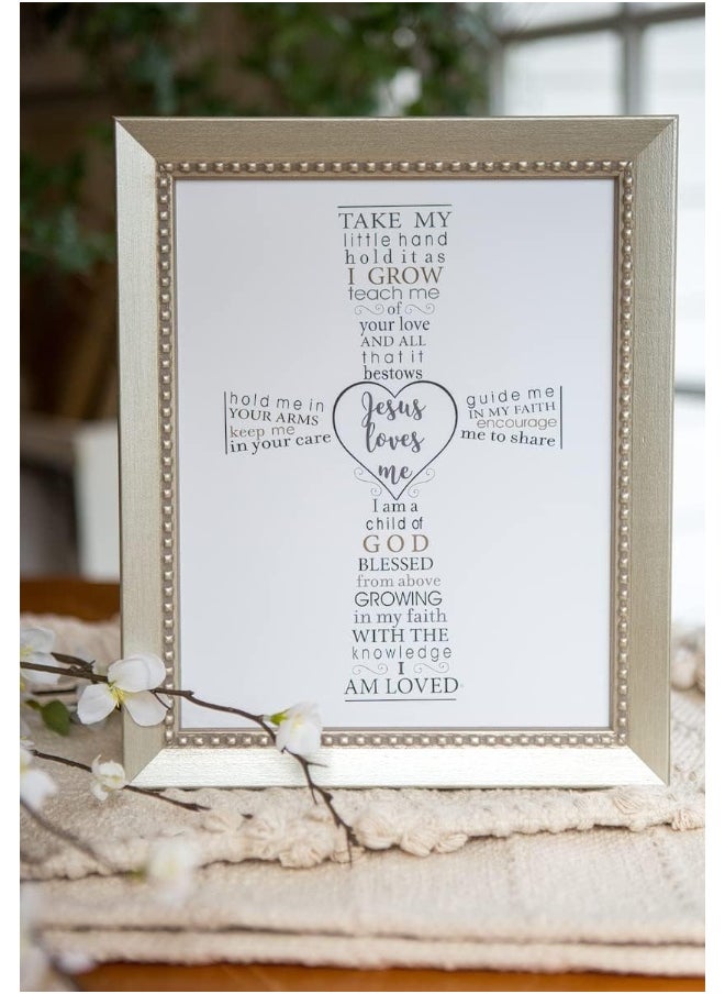 The Grandparent Gift Co. The Grandparent Gift Co. Jesus Loves Me Frame for Baby's Baptism or Christening, Silver Frame  - Image 5