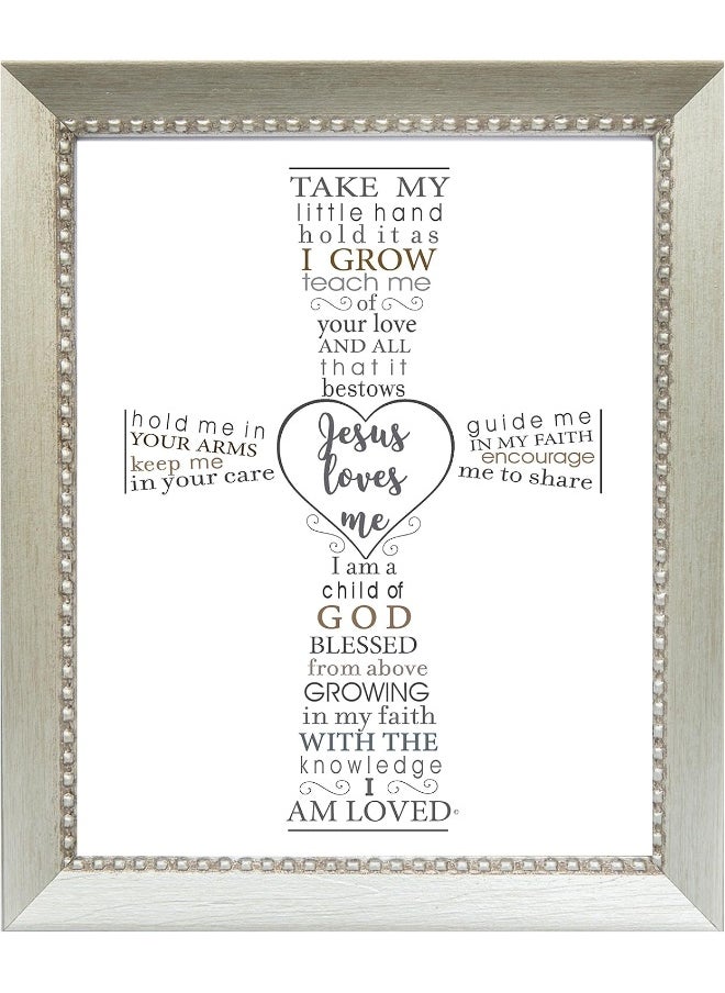 The Grandparent Gift Co. The Grandparent Gift Co. Jesus Loves Me Frame for Baby's Baptism or Christening, Silver Frame  - Image 4