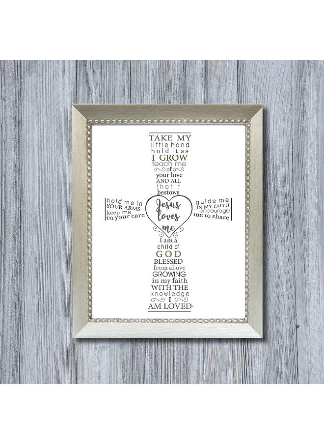 The Grandparent Gift Co. The Grandparent Gift Co. Jesus Loves Me Frame for Baby's Baptism or Christening, Silver Frame  - Image 2