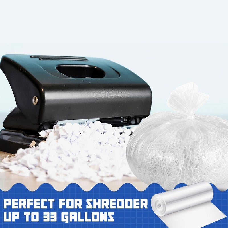 KASTWAVE 50 Pcs Shredder Bags 15 Gallon, 60x50cm Clear Plastic Paper Shred Waste Bags, Durable Trash Can Liners for Small Office Shredders, Tear Resistant Garbage Bags for Home and Office Use - Image 3