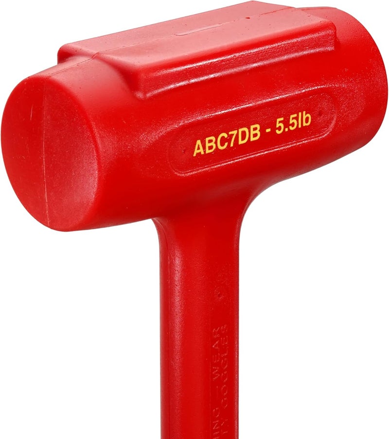 ABC Hammers Dead Blow Sledge Hammer - 5.5 lb. Polyurethane Hammer with Steel Reinforced Handle & 20" Overall Length - ABC7DB - Image 2