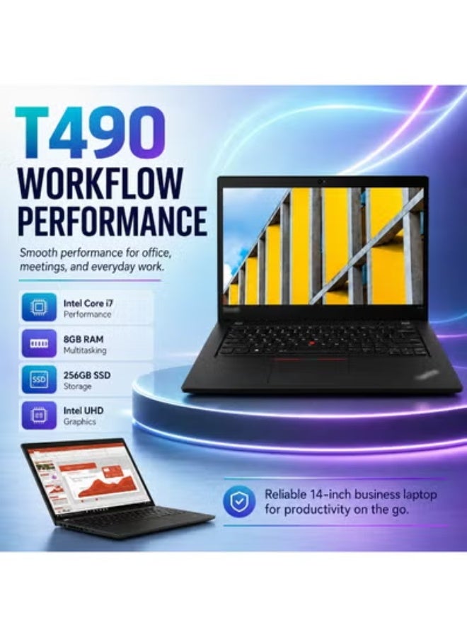 Business Laptop 14 Inch Full HD Display, Core i7 Processor, 8GB RAM, 256GB SSD, Integrated Graphics, Includes Laptop Bag, Wireless Mouse and Laptop Stand for Work & Study - Image 3