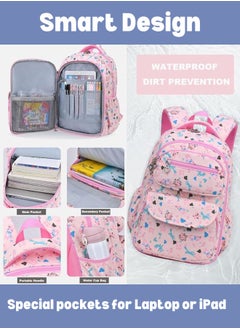 SamoDani School Backpack for Girls, Animals Design, Large Size, Multiple Pockets, for Colleges, Elementary, Primary Schools, Grade 1-10 and Teenagers  - Image 2