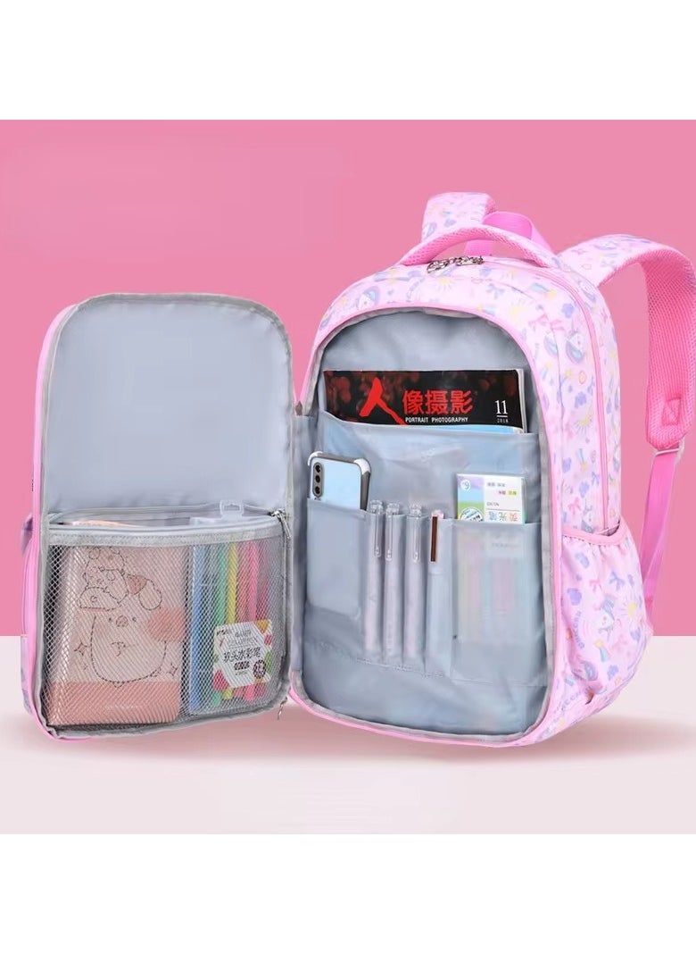 SamoDani - School Backpack for Girls, Animals Design, Large Size, Multiple Pockets, for Colleges, Elementary, Primary Schools, Grade 1-10 and Teenagers - Image 1