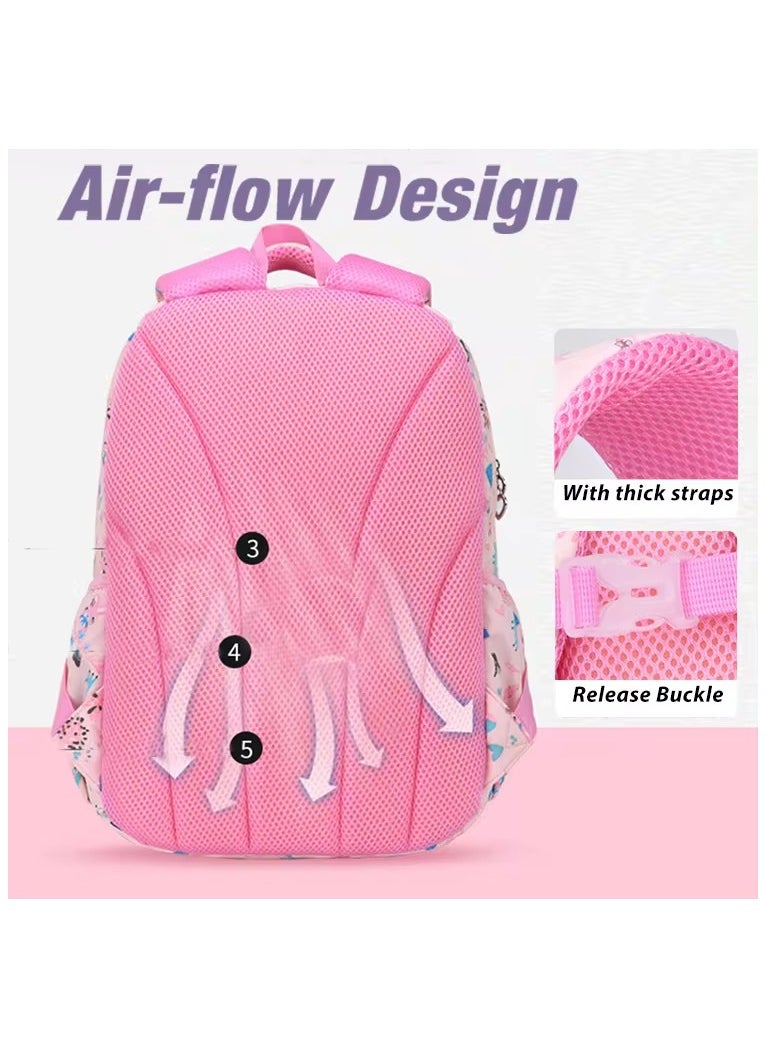 SamoDani - School Backpack for Girls, Animals Design, Large Size, Multiple Pockets, for Colleges, Elementary, Primary Schools, Grade 1-10 and Teenagers - Image 1