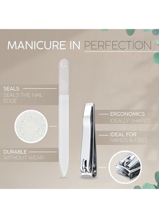 MarQus Solingen 12-Piece Manicure & Pedicure Set for Men & Women, Professional Nail Care Kit with Stainless Steel Tools and Black Case, Made in Germany - Image 3