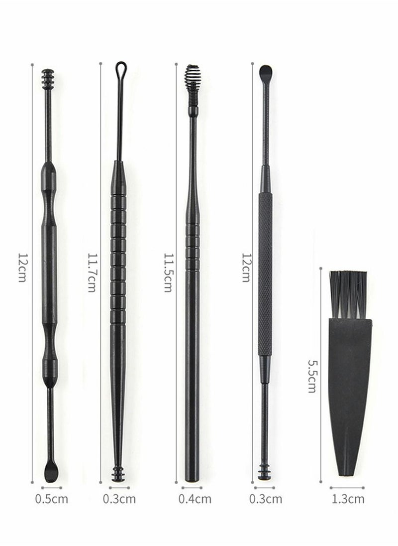 Excefore Set of5 Ear Wax Removal Tool Stainless Steel Earpick Wax Remover Curette Ear Pick Cleaner Spoon with Storage Box  - Image 5
