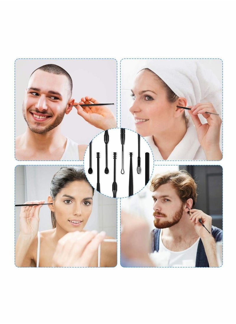 Excefore Set of5 Ear Wax Removal Tool Stainless Steel Earpick Wax Remover Curette Ear Pick Cleaner Spoon with Storage Box  - Image 4