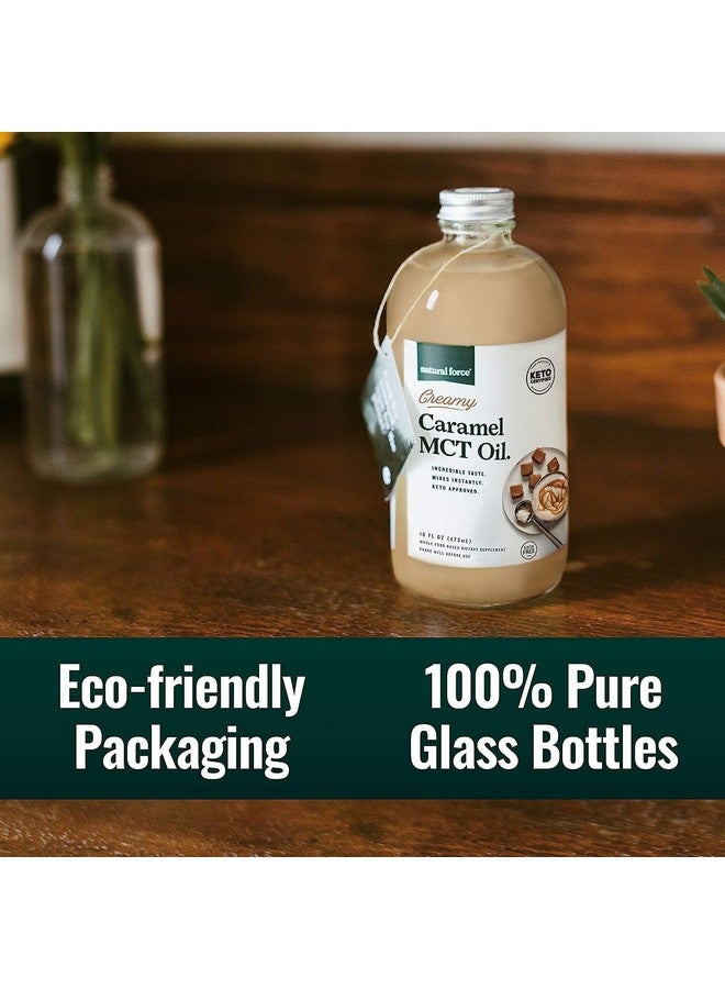 Natural Force Creamy Caramel MCT Oil - Non Dairy, Keto Certified, Emulsified MCTs for Low-Carb, Ketogenic Coffee, Smoothies, & Shakes - Mixes Instantly + No Blending Required - 16 Oz Glass Bottle - Image 5
