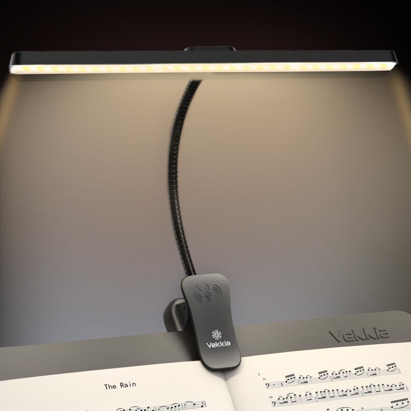 Vekkia Professional 88 LED Rechargeable Music Stand Light Foldable Clipon Lamp EyeProtective 5 Brightness 3 Color Temp Adjustments for Piano Reading - Image 2
