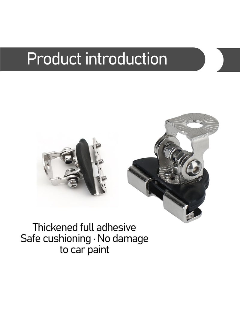 SYOSI LED Light Base Mounting Bracket 2 PCS Universal Adjustable Pillar Hood Led Work Light Mount Bracket Angle Adjustable Shock Absorbing Hood Spotlight Non Destructive Bracket for Most Models Silver - Image 3