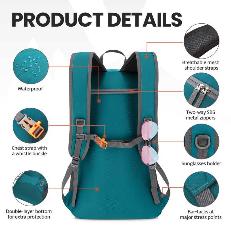 Venture Pal 40L Lightweight Packable Travel Hiking Backpack Daypack - Image 4