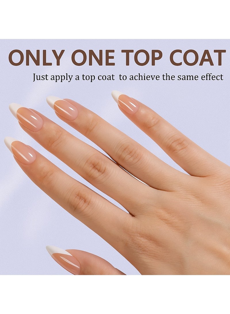 ريمي بيلا أظافر فرنش جل - أظافر فرنش جاهزة بالضغط بشكل ألموند مع برايمر وطبقة أساس مُسبقة 150 قطعة - Image 3