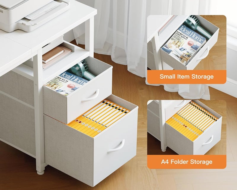 Coleshome L Shaped Corner Desk with Drawers, Desk with Shleves - Image 4