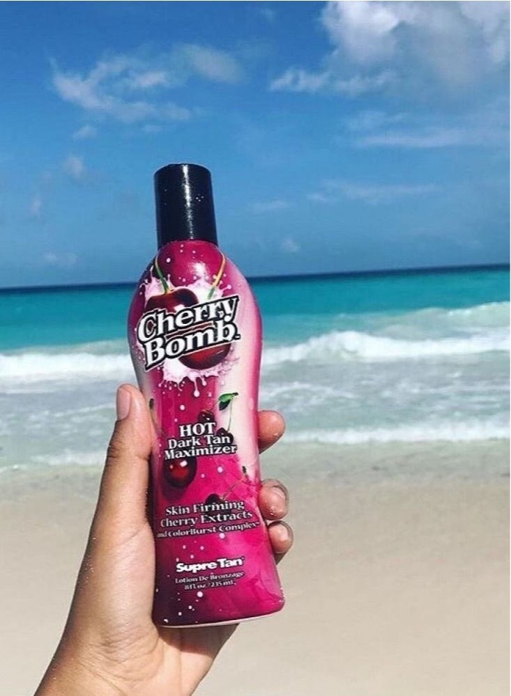 Cherry Bomb Hot Dark Tan Maximizer Skin Firming Cherry Extracts And Color Burst Complex 235 ml - Image 4