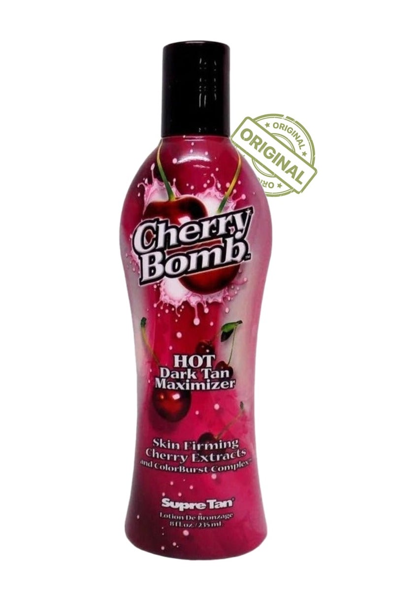 Cherry Bomb Hot Dark Tan Maximizer Skin Firming Cherry Extracts And Color Burst Complex 235 ml - Image 1