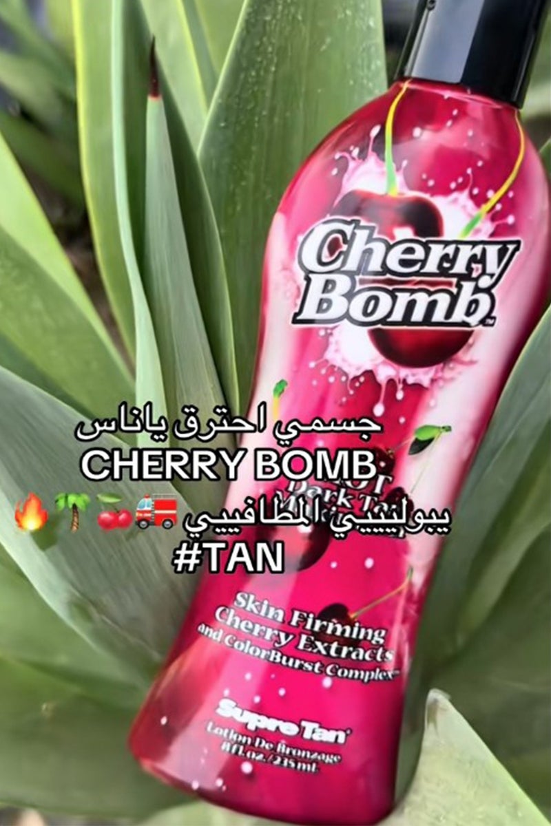 Cherry Bomb Hot Dark Tan Maximizer Skin Firming Cherry Extracts And Color Burst Complex 235 ml - Image 2