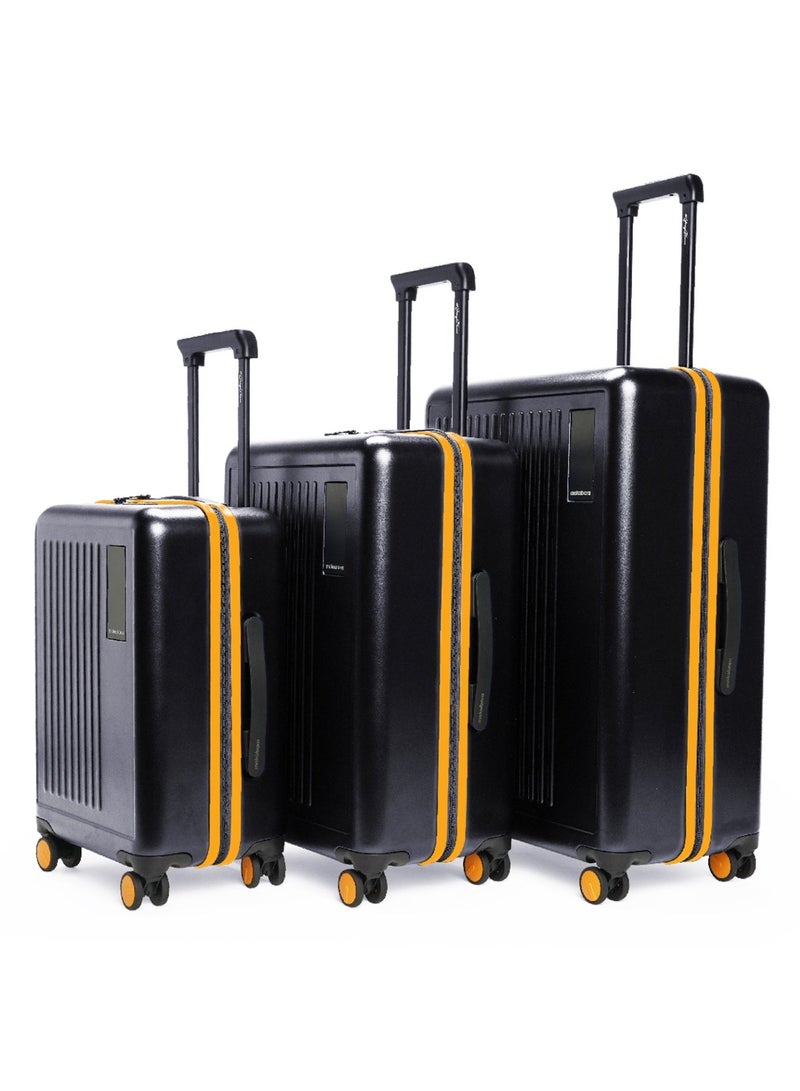 Mokobara Transit Luggage Set of 3|Cabin 40L+Check-in 65L+Large 100L|Makrolon Polycarbonate Hardshell|TSA Lock & YKK Zippers|Black&Yellow(Money Moves Sunray 2.0) - Image 1