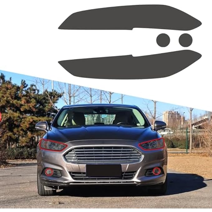 rayihni Compatible With 20 Dark Smoke Headlight Vinyl Tint Film PreCut Overlay Wrap Cover For Ford Fusion 20132016Exterior Accessories - Image 1