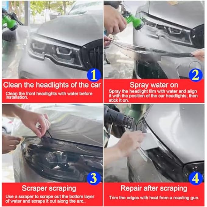 rayihni Compatible With 20 Dark Smoke Headlight Vinyl Tint Film PreCut Overlay Wrap Cover For Ford Fusion 20132016Exterior Accessories - Image 4