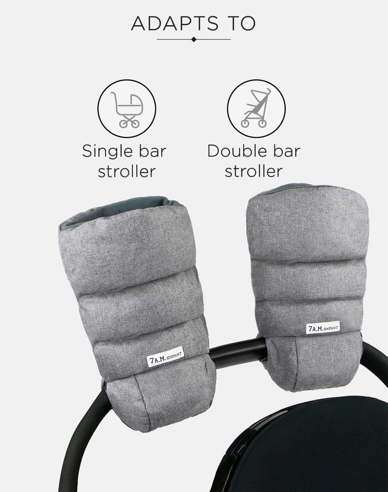 7 A.M. 7AM Enfant Stroller Warmmuffs Gloves - Anti-Freeze Stroller Mittens for Handlebars, Water Repellent Hand Warmer Muff for Cold Weather, Plush Lined Stroller Warmmuffs | Winter Stroller Accessories - Image 5