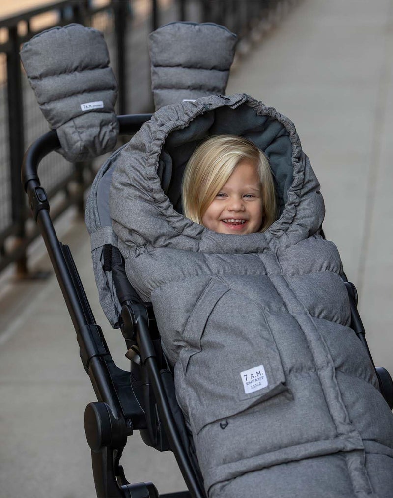 7 A.M. 7AM Enfant Stroller Warmmuffs Gloves - Anti-Freeze Stroller Mittens for Handlebars, Water Repellent Hand Warmer Muff for Cold Weather, Plush Lined Stroller Warmmuffs | Winter Stroller Accessories - Image 2
