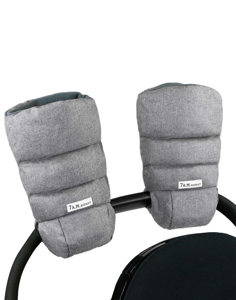 7 A.M. 7AM Enfant Stroller Warmmuffs Gloves - Anti-Freeze Stroller Mittens for Handlebars, Water Repellent Hand Warmer Muff for Cold Weather, Plush Lined Stroller Warmmuffs | Winter Stroller Accessories - Image 1