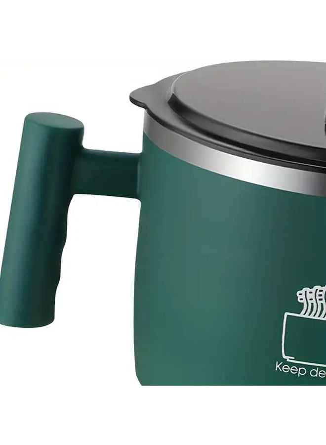 Green Stainless Steel Lunch Box With Locking Lid Portable Soup Noodle Bowl For Office School Meals - Image 3